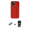 ieg™ iPhone 13 Pro Max Kılıf Akış Doku - Şeffaf 360 Full Body Arka Koruyucu + Shine Kamera Lens Koruma Cam - PE