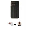 ieg™ iPhone 13 Pro Max Kılıf Akış Doku - Şeffaf Maxco Cam Ekran Koruyucu + Pers Alüminyum Kamera Lens - KI