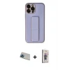 ieg™ iPhone 13 Pro Max Kılıf Akış Doku - Siyah Bilvis 3D Cam Ekran Koruyucu + Rainbow Kamera Lens Koruma Cam - MI