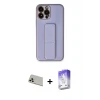 ieg™ iPhone 13 Pro Max Kılıf Akış Doku - Siyah Bilvis 5in1 3D Magic Cam Ekran Koruyucu + Rainbow Kamera Lens Koruma Cam - REGD