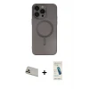 ieg™ iPhone 13 Pro Max Kılıf Akış Minimal Özel Seri - Şeffaf Pasifik Cam Ekran Koruyucu + Rainbow Kamera Lens Koruma Cam - REGD