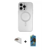 ieg™ iPhone 13 Pro Max Kılıf Akış Minimal Özel Seri - Siyah 18D Cam Ekran Koruyucu + Pers Alüminyum Kamera Lens - GD