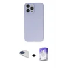 ieg™ iPhone 13 Pro Max Kılıf Atlas Minimal Prime - Siyah Bilvis 5in1 3D Magic Cam Ekran Koruyucu + Pers Alüminyum Kamera Lens - LT