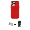 ieg™ iPhone 13 Pro Max Kılıf Çekirdek Çizgi - Şeffaf 360 Full Body Arka Koruyucu + Rainbow Kamera Lens Koruma Cam - BZ