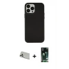 ieg™ iPhone 13 Pro Max Kılıf Çekirdek Çizgi - Şeffaf 360 Full Body Arka Koruyucu + Rainbow Kamera Lens Koruma Cam - BZ