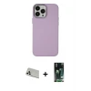 ieg™ iPhone 13 Pro Max Kılıf Çekirdek Çizgi - Şeffaf 360 Full Body Arka Koruyucu + Rainbow Kamera Lens Koruma Cam - BZ