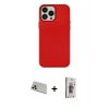 ieg™ iPhone 13 Pro Max Kılıf Çekirdek Çizgi - Siyah Bilvis 3D Cam Ekran Koruyucu + Rainbow Kamera Lens Koruma Cam - REGD