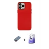 ieg™ iPhone 13 Pro Max Kılıf Çekirdek Çizgi - Siyah Bilvis 5in1 5D Magic Hayalet Cam Ekran Koruyucu + Metal Kamera Lens Koruma Cam - KI