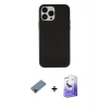 ieg™ iPhone 13 Pro Max Kılıf Çekirdek Çizgi - Siyah Bilvis 5in1 5D Magic Hayalet Cam Ekran Koruyucu + Metal Kamera Lens Koruma Cam - KI