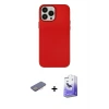 ieg™ iPhone 13 Pro Max Kılıf Çekirdek Çizgi - Siyah Bilvis 5in1 5D Magic Hayalet Cam Ekran Koruyucu + Renkli Kamera Lens Koruma Cam - PE