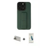 ieg™ iPhone 13 Pro Max Kılıf Çekirdek Yansıma - Şeffaf Pasifik Cam Ekran Koruyucu + Rainbow Kamera Lens Koruma Cam - REGD