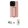 ieg™ iPhone 13 Pro Max Kılıf Çekirdek Yansıma - Şeffaf Pasifik Cam Ekran Koruyucu + Rainbow Kamera Lens Koruma Cam - MR