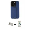 ieg™ iPhone 13 Pro Max Kılıf Çekirdek Yansıma - Şeffaf Pasifik Cam Ekran Koruyucu + Rainbow Kamera Lens Koruma Cam - REGD