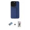 ieg™ iPhone 13 Pro Max Kılıf Çekirdek Yansıma - Siyah Bilvis 3D Cam Ekran Koruyucu + Shine Kamera Lens Koruma Cam - PE