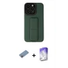 ieg™ iPhone 13 Pro Max Kılıf Çekirdek Yansıma - Siyah Bilvis 5in1 3D Magic Cam Ekran Koruyucu + Shine Kamera Lens Koruma Cam - PE
