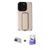 ieg™ iPhone 13 Pro Max Kılıf Çekirdek Yansıma - Siyah Bilvis 5in1 5D Magic Hayalet Cam Ekran Koruyucu + Rainbow Kamera Lens Koruma Cam - KI