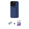 ieg™ iPhone 13 Pro Max Kılıf Çekirdek Yansıma - Siyah Bilvis 5in1 5D Magic Hayalet Cam Ekran Koruyucu + Shine Kamera Lens Koruma Cam - MI