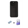 ieg™ iPhone 13 Pro Max Kılıf Çekirdek Yansıma - Siyah Bilvis 5in1 5D Magic Hayalet Cam Ekran Koruyucu + Shine Kamera Lens Koruma Cam - MI