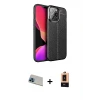 ieg™ iPhone 13 Pro Max Kılıf Doruk Klasik Özel Seri - Şeffaf Maxco Cam Ekran Koruyucu + Rainbow Kamera Lens Koruma Cam - MI