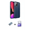 ieg™ iPhone 13 Pro Max Kılıf Doruk Klasik Özel Seri - Siyah Bilvis 5in1 5D Magic Hayalet Cam Ekran Koruyucu + Shine Kamera Lens Koruma Cam - GI