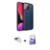 ieg™ iPhone 13 Pro Max Kılıf Doruk Klasik Özel Seri - Siyah Bilvis 5in1 5D Magic Hayalet Cam Ekran Koruyucu + Pers Alüminyum Kamera Lens - GI