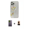 ieg™ iPhone 13 Pro Max Kılıf Eksen Asil Prime - Şeffaf Maxco Cam Ekran Koruyucu + Neon Fosforlu Kamera Lens - YL