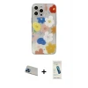 ieg™ iPhone 13 Pro Max Kılıf Eksen Asil Prime - Şeffaf Pasifik Cam Ekran Koruyucu + Rainbow Kamera Lens Koruma Cam - MI