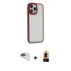 ieg™ iPhone 13 Pro Max Kılıf Eksen Doku Prime - Şeffaf Maxco Cam Ekran Koruyucu + Pers Alüminyum Kamera Lens - GI