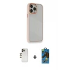 ieg™ iPhone 13 Pro Max Kılıf Eksen Doku Prime - Siyah 18D Cam Ekran Koruyucu + Shine Kamera Lens - GD