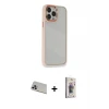 ieg™ iPhone 13 Pro Max Kılıf Eksen Doku Prime - Siyah Bilvis 3D Cam Ekran Koruyucu + Rainbow Kamera Lens Koruma Cam - MR