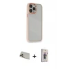 ieg™ iPhone 13 Pro Max Kılıf Eksen Doku Prime - Siyah Bilvis 3D Cam Ekran Koruyucu + Rainbow Kamera Lens Koruma Cam - REGD