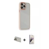 ieg™ iPhone 13 Pro Max Kılıf Eksen Doku Prime - Siyah Bilvis 3D Mat Cam Ekran Koruyucu + Rainbow Kamera Lens Koruma Cam - REGD
