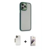 ieg™ iPhone 13 Pro Max Kılıf Eksen Doku Prime - Siyah Bilvis 3D Mat Cam Ekran Koruyucu + Shine Kamera Lens - GD