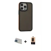 ieg™ iPhone 13 Pro Max Kılıf Eksen Işık - Şeffaf Maxco Cam Ekran Koruyucu + Rainbow Kamera Lens Koruma Cam - MI