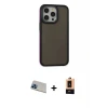 ieg™ iPhone 13 Pro Max Kılıf Eksen Işık - Şeffaf Maxco Cam Ekran Koruyucu + Rainbow Kamera Lens Koruma Cam - MI