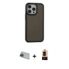 ieg™ iPhone 13 Pro Max Kılıf Eksen Işık - Şeffaf Maxco Cam Ekran Koruyucu + Rainbow Kamera Lens Koruma Cam - MI