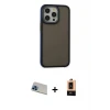 ieg™ iPhone 13 Pro Max Kılıf Eksen Işık - Şeffaf Maxco Cam Ekran Koruyucu + Rainbow Kamera Lens Koruma Cam - MI