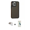 ieg™ iPhone 13 Pro Max Kılıf Eksen Işık - Şeffaf Pasifik Cam Ekran Koruyucu + Pers Alüminyum Kamera Lens - GD