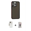 ieg™ iPhone 13 Pro Max Kılıf Eksen Işık - Siyah Bilvis 3D Cam Ekran Koruyucu + Shine Kamera Lens - GD