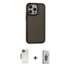 ieg™ iPhone 13 Pro Max Kılıf Eksen Işık - Siyah Bilvis 3D Cam Ekran Koruyucu + Shine Kamera Lens - GD