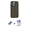 ieg™ iPhone 13 Pro Max Kılıf Eksen Işık - Siyah Bilvis 5in1 3D Magic Cam Ekran Koruyucu + Metal Kamera Lens Koruma Cam - AKYL