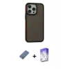 ieg™ iPhone 13 Pro Max Kılıf Eksen Işık - Siyah Bilvis 5in1 3D Magic Cam Ekran Koruyucu + Metal Kamera Lens Koruma Cam - AKYL