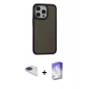 ieg™ iPhone 13 Pro Max Kılıf Eksen Işık - Siyah Bilvis 5in1 3D Magic Cam Ekran Koruyucu + Pers Alüminyum Kamera Lens - LT
