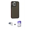 ieg™ iPhone 13 Pro Max Kılıf Eksen Işık - Siyah Bilvis 5in1 3D Magic Cam Ekran Koruyucu + Pers Alüminyum Kamera Lens - LT