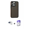 ieg™ iPhone 13 Pro Max Kılıf Eksen Işık - Siyah Bilvis 5in1 3D Magic Cam Ekran Koruyucu + Pers Alüminyum Kamera Lens - LT