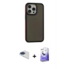 ieg™ iPhone 13 Pro Max Kılıf Eksen Işık - Siyah Bilvis 5in1 5D Magic Hayalet Cam Ekran Koruyucu + Pers Alüminyum Kamera Lens - LT