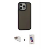 ieg™ iPhone 13 Pro Max Kılıf Eksen Işık - Siyah Joko 5D Cam + Pers Alüminyum Kamera Lens - GD