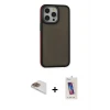ieg™ iPhone 13 Pro Max Kılıf Eksen Işık - Siyah Joko 5D Cam + Pers Alüminyum Kamera Lens - GD