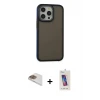 ieg™ iPhone 13 Pro Max Kılıf Eksen Işık - Siyah Joko 5D Cam + Pers Alüminyum Kamera Lens - GD
