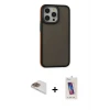 ieg™ iPhone 13 Pro Max Kılıf Eksen Işık - Siyah Joko 5D Cam + Pers Alüminyum Kamera Lens - GD